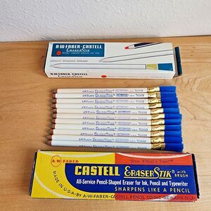 Vintage A.W. Faber-Castell EraserStik 7099B Lot of 11, w/ Two Original Boxes